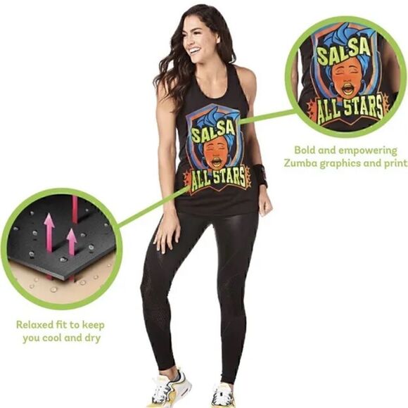 ZUMBA Rythms Salsa All Stars Tank Top nwt available in Medium and Large - Picture 6 of 8